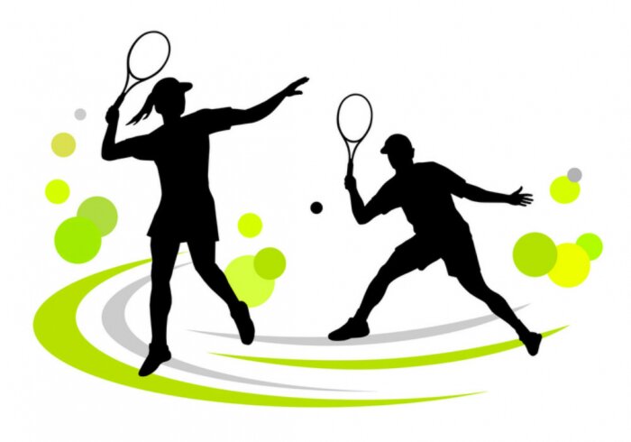 Sticker Tennis lustig mitten im Spiel