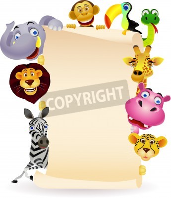 Sticker Tier und leeres Schild