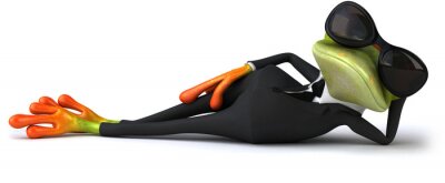 Sticker Tiere 3D eleganter Frosch in einem Anzug
