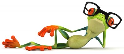 Sticker Tiere 3D Frosch mit orangefarbenen Augen und Pfoten