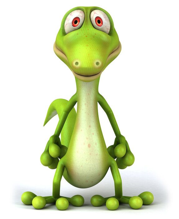 Sticker Tiere 3D lächelnde gefleckte Eidechse