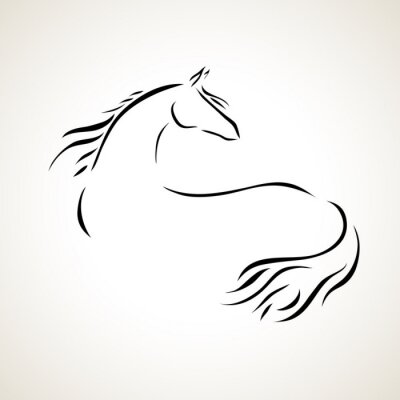 Sticker Tiere Art Stile minimalistisches Pferd