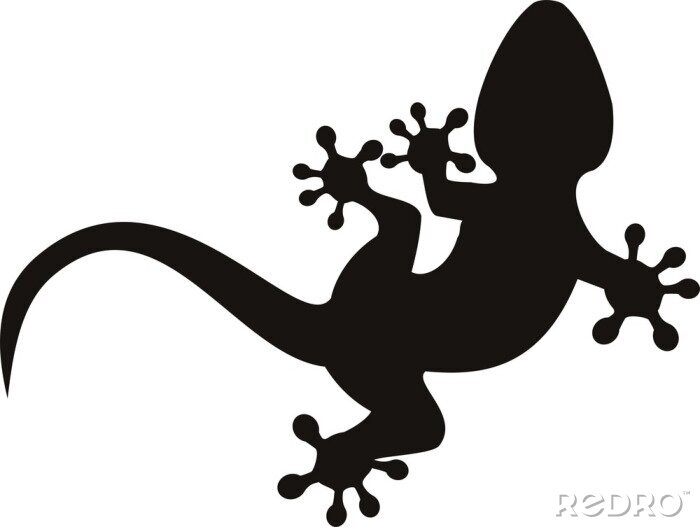 Sticker Tiere Gecko schwarze Form