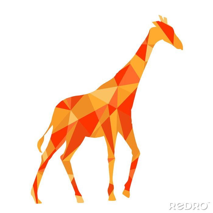 Sticker Tiere Giraffe aus ungleichen Dreiecken