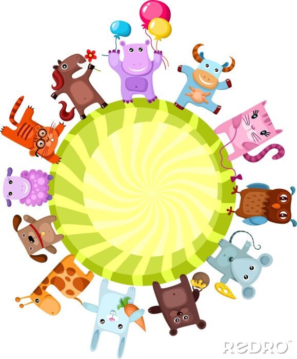 Sticker Tiere im Kreis