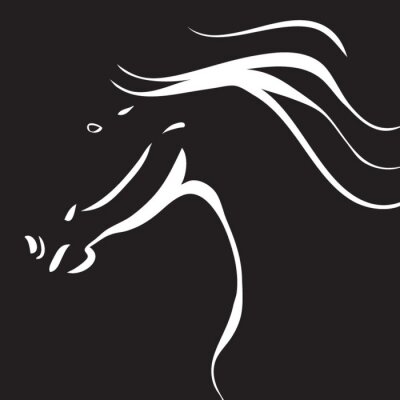 Sticker Tiere Pferd minimalistische monochrome Grafik