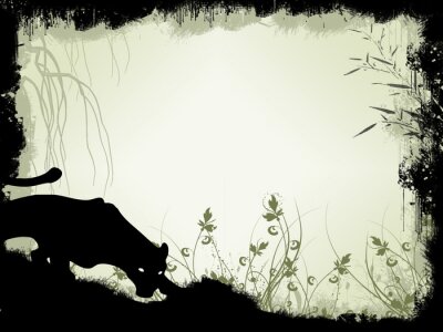 Sticker Tiere schleichender Puma mit hellen Augen