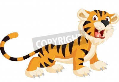 Sticker Tiger im zeichnerischen stil