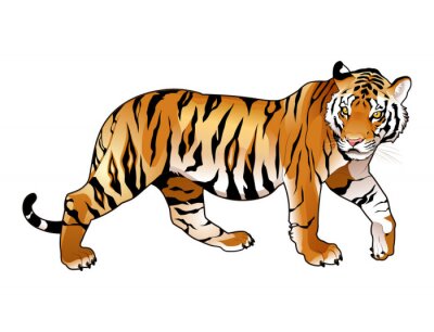 Sticker Tiger in Bewegung Silhouette Grafik
