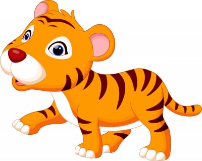 Sticker Tiger mit blauen Augen Kindergrafik