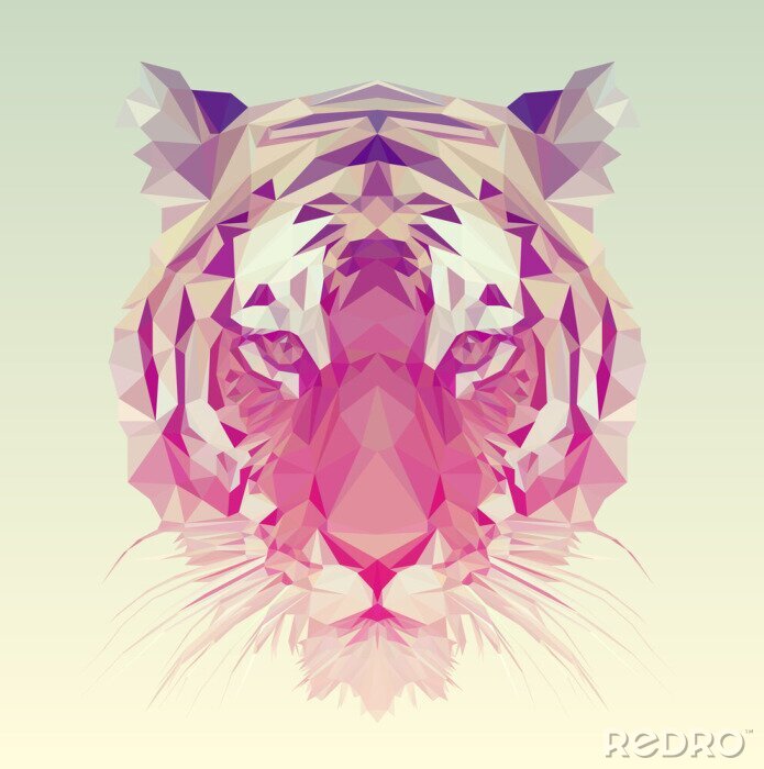 Sticker Tigerkopf: geometrische Formen