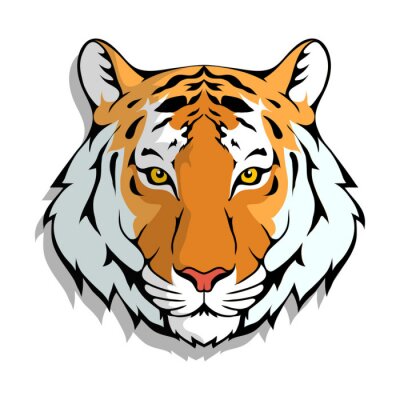 Sticker Tigerkopf mit gelben Augen