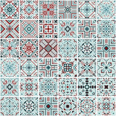 Sticker Tile pattern mosaic design. Vector illustration.