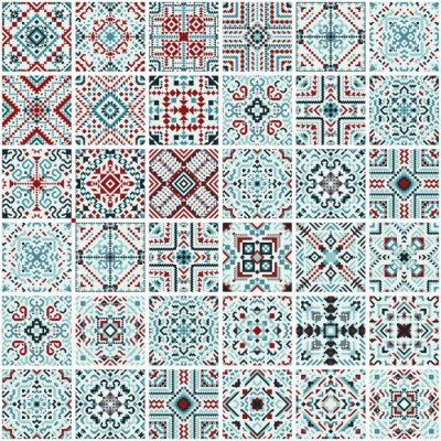 Sticker Tile pattern mosaic design. Vector illustration.