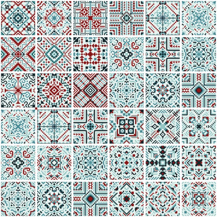 Sticker Tile pattern mosaic design. Vector illustration.