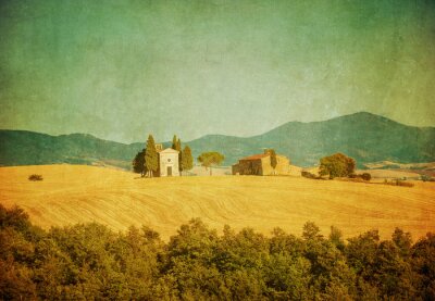 Toskana Landschaft Vintage