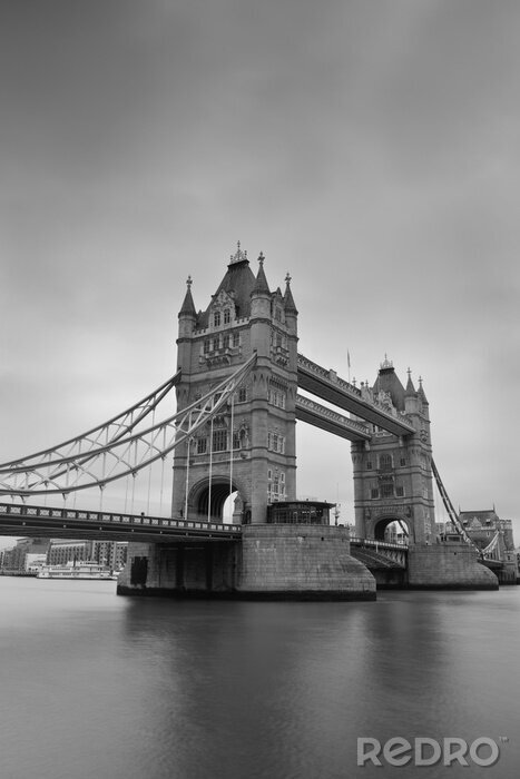 Sticker Tower Bridge London in Schwarz und Weiß