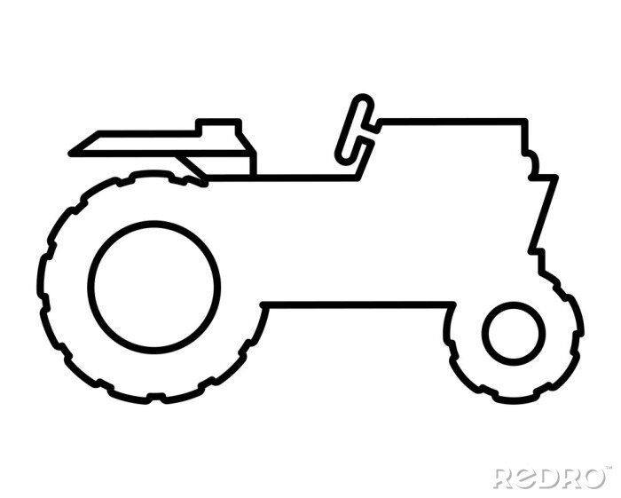 Sticker tractor agriculture silhouette icon