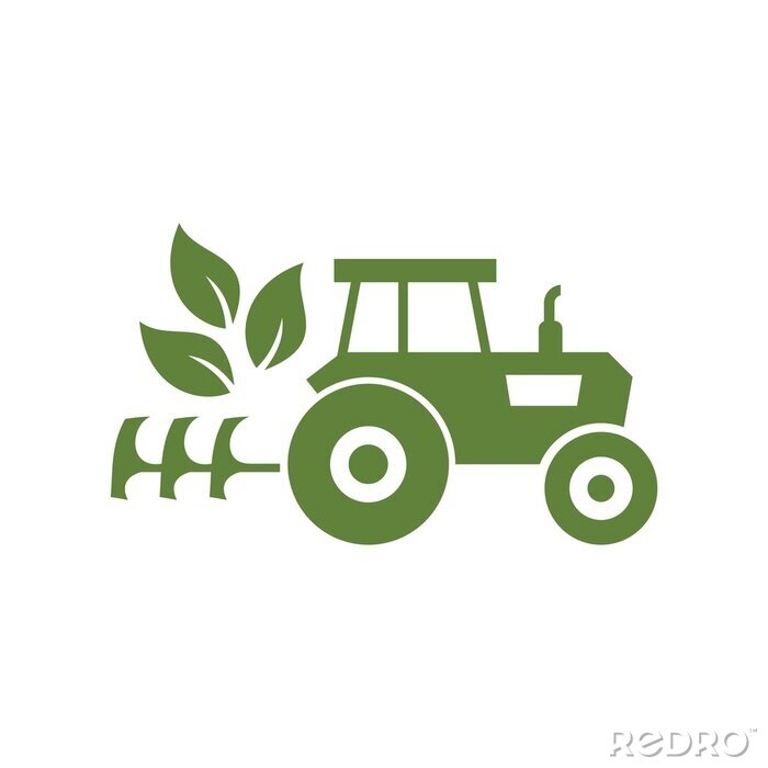 Sticker Tractor logo, icon on white background