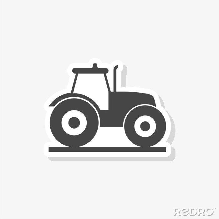 Sticker Tractor sticker, Pictogram tractor, simple vector icon