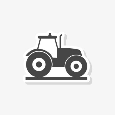 Sticker Tractor sticker, Pictogram tractor, simple vector icon