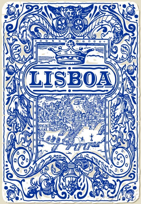 Sticker Traditional Tiles Azulejos Lisboa, Portugal 