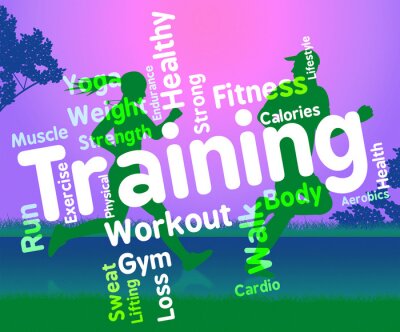 Sticker Training Words Stellt Fit und Fitnesstraining