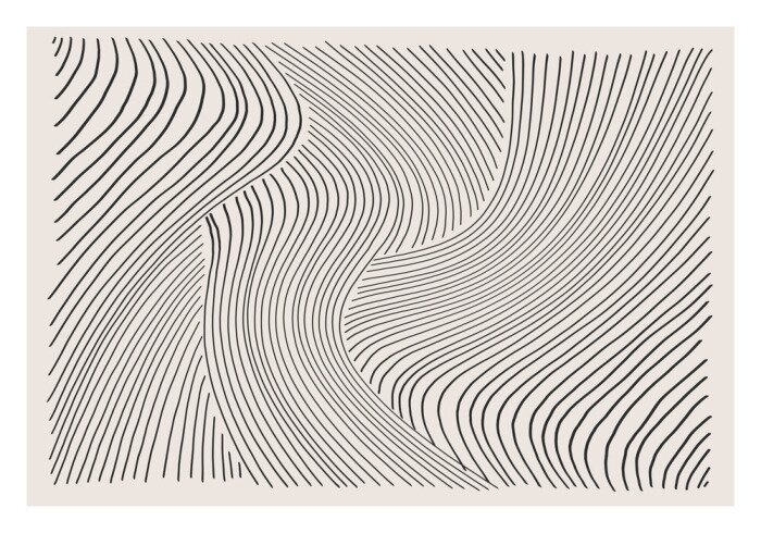 Sticker Trendy abstract aesthetic creative minimalist artistic hand drawn composition