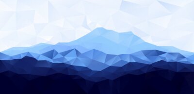 Sticker Triangle niedrigen Poly Polygon geometrischen Hintergrund mit blauem Berg