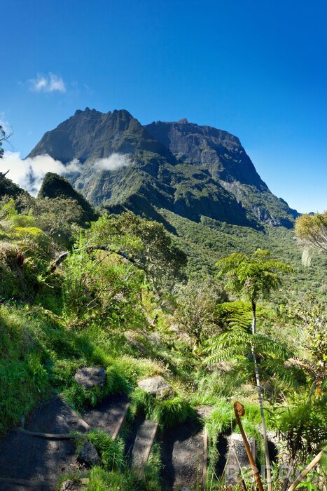 Sticker Tropische Berglandschaft
