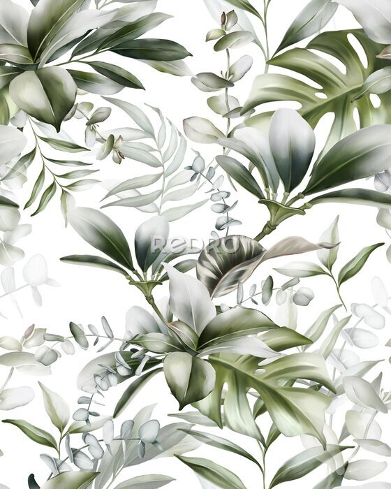 Sticker Tropische Blätter in exotischer Komposition