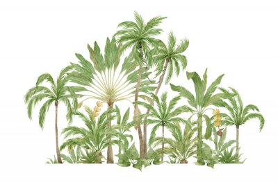 Sticker Tropische grüne Bäume