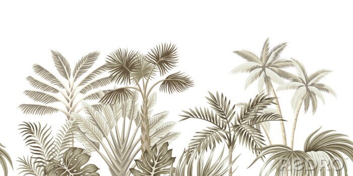 Sticker Tropische Pflanzen im Vintage-Stil
