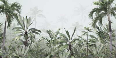 Tropischer Dschungel aus Palmen und Bananenstauden