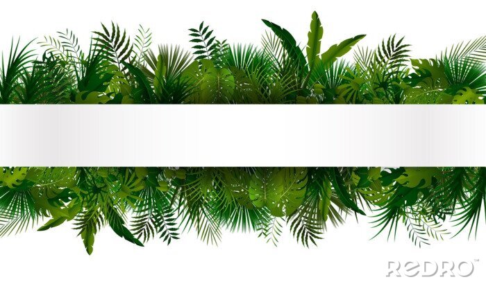 Sticker Tropisches Laub. Floral Design Hintergrund