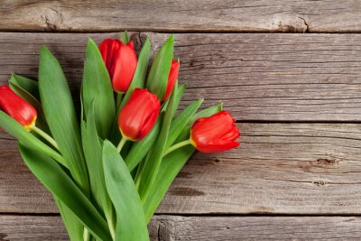 Sticker Tulpen in einem Strauß auf einem Brett