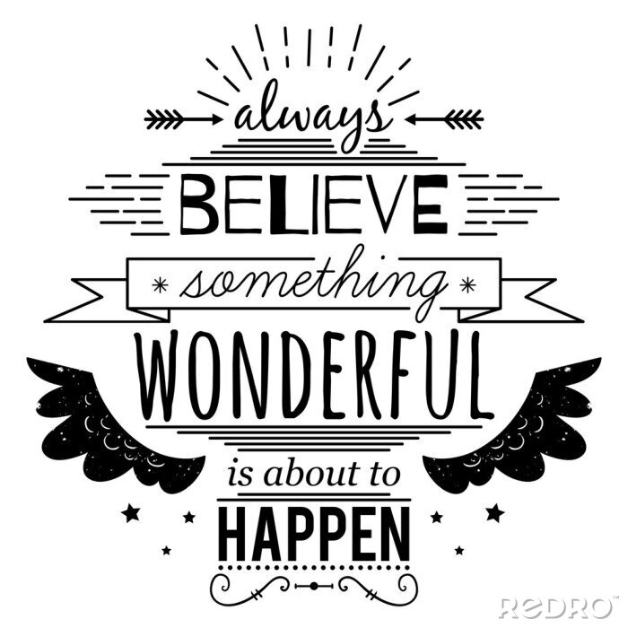 Sticker Typografie schwarz-weißer Spruch in verschiedenen Schriftarten