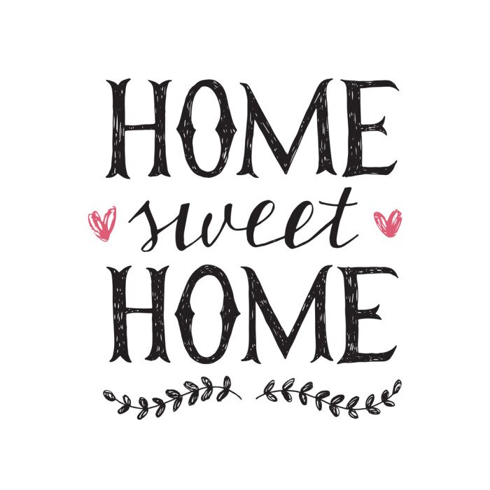 Sticker Typografisches Zitat über Heimat