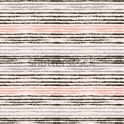 Sticker Übergeben Sie gezogenes nahtloses Muster der Pastellrosa-, hellen und dunkelgrauenstreifen. Horizontale Pinselstriche, die Vektorbeschaffenheit wiederholen. - Vektor auf Lager