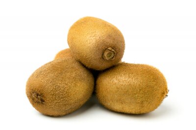 Sticker Ungeschälte Kiwi-Frucht auf weißem Hintergrund