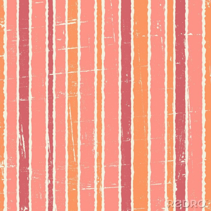 Sticker Unregelmäßige Streifen in Rosa und Orange