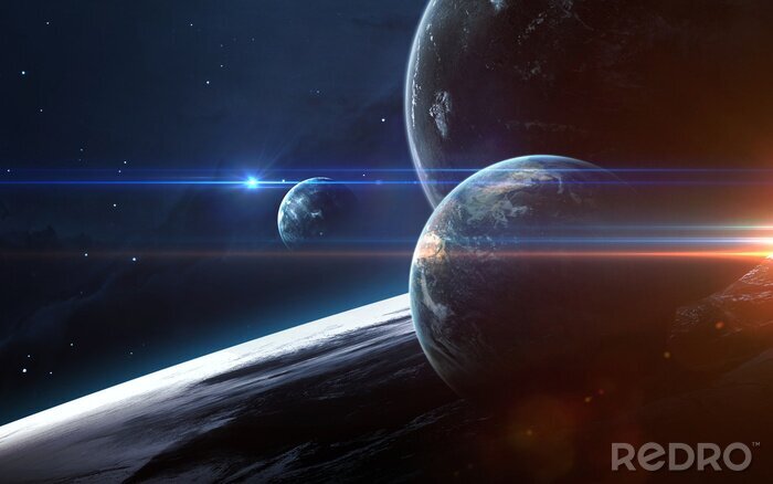 Sticker Unser Planet Erde schwebt im Universum