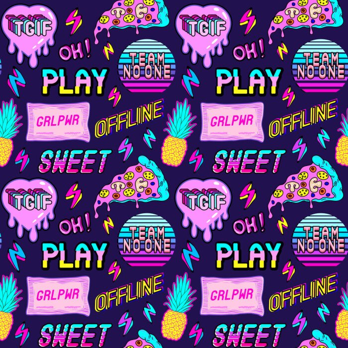 Sticker Untertitel im Stil von Ananaspizza und Videospielen