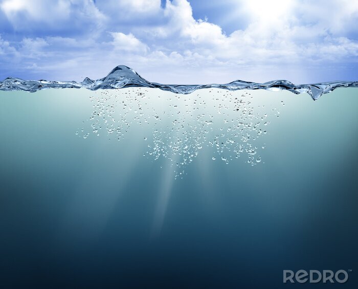 Sticker Unterwasser-Ansicht mit blauem Wasser