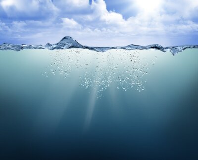 Sticker Unterwasser-Ansicht mit blauem Wasser