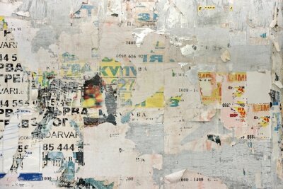 Sticker Urban Billboard Mit Alten Zerrissenen Papier Poster.