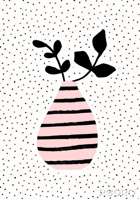 Sticker Vasenpflanzen skandinavischer Stil