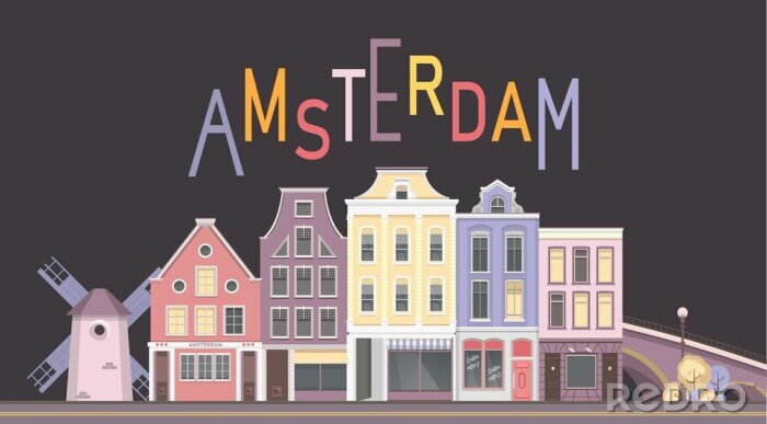 Sticker vector city amsterdam