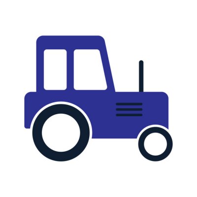 Sticker Vector farmer tractor icon. Vector illustration
