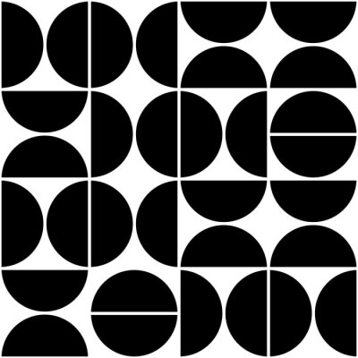 Sticker Vector geometric seamless pattern with semicircles. Abstract minimalistic background.
